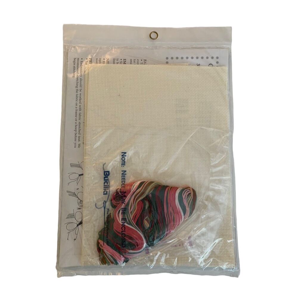 Bucilla Christmas Roses 16 Inch Stocking Cross Stitch Kit Holiday New #33335 - Picture 2 of 6